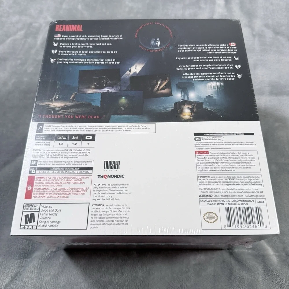 REANIMAL Collectors Edition Nintendo Switch 2 Tarsier Limited 1591/5000 Horror